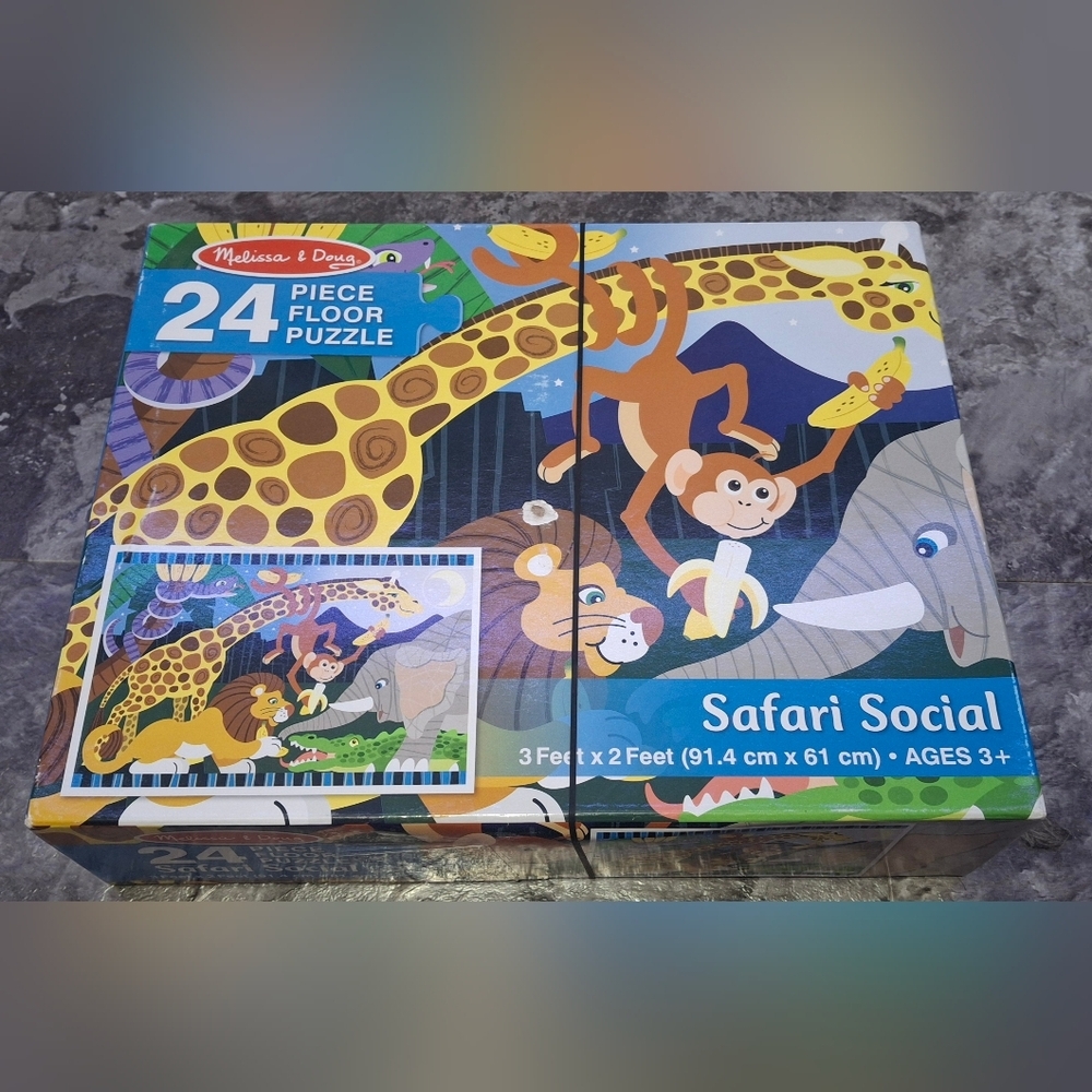 Melissa & Doug Floor Jumbo Puzzle - Safari Social - 24 pcs 2 x 3 feet.